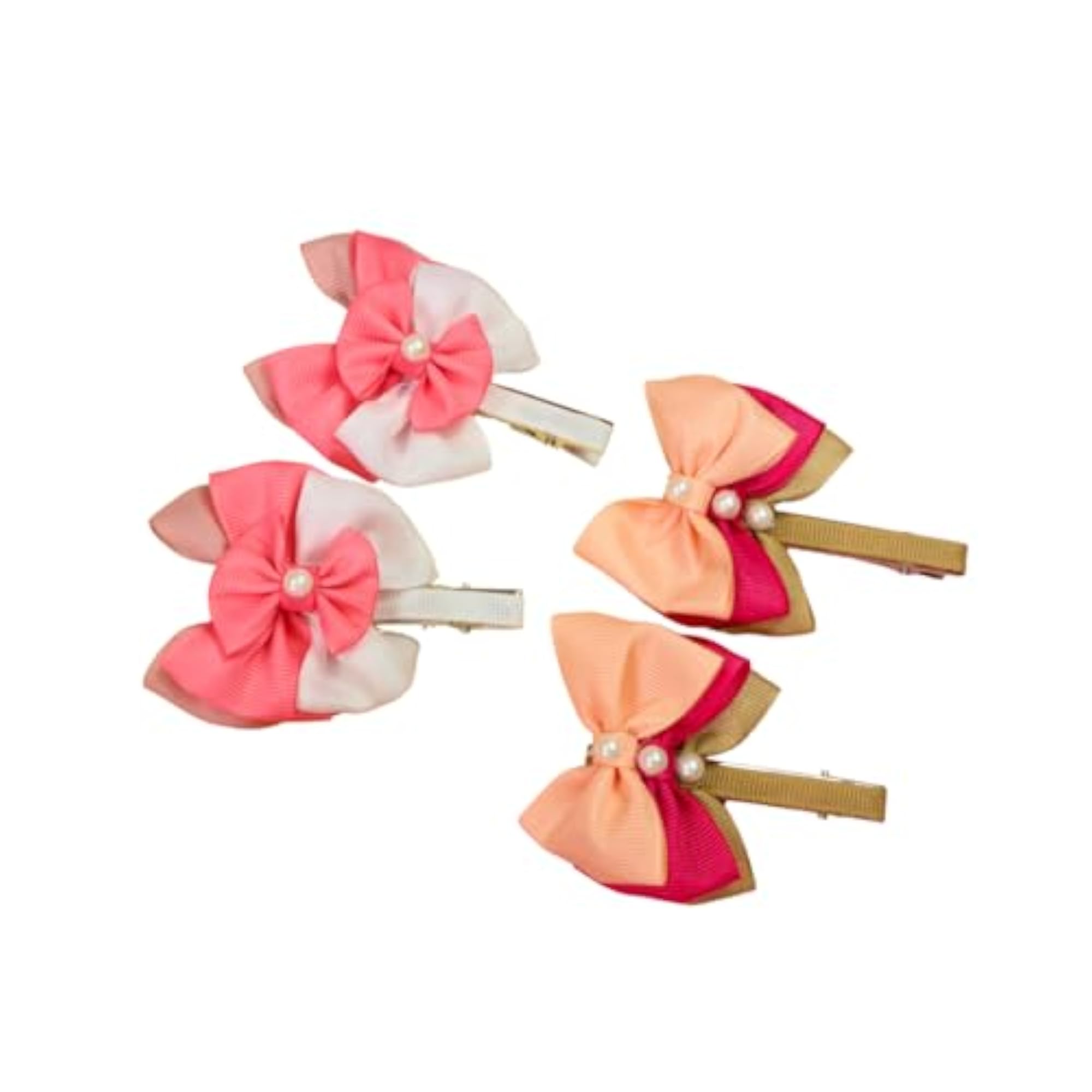 Pack of 4 Detailed Bow Hair Clips